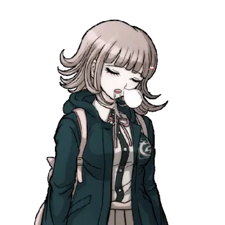 😴 Chiaki Nanami Danganronpa Anime, Jeu, Dormir, Chiaki Nanami, Danganronpa, Autocollant telegram sticker