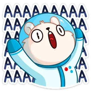 😱 AAAAAAAAAAAAA chuột hamster, phi hành gia, dễ thương, động vật, hoạt hình telegram sticker