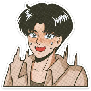 🌟 贴纸, 动漫风格, 竖中指, 冒犯性手势, 插画 telegram sticker