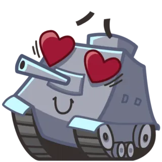😍 Panzer, Cartoon, Fahrzeug, Militär, Liebe whatsapp sticker