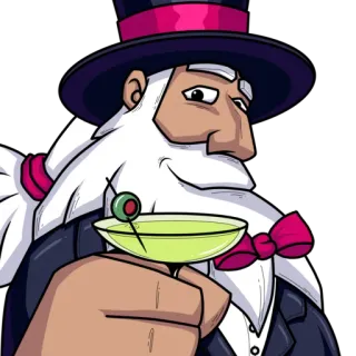 🍸 Cartoon, Gentleman, Martini, Zylinder, Fliege, Figur telegram sticker