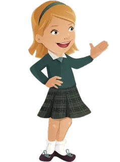 👋 ragazza, scuola, uniforme, carina, cartone animato telegram sticker