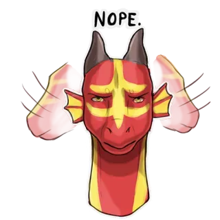❌ NOPE. Drache, Nö, Cartoon, Meme, Sticker whatsapp sticker