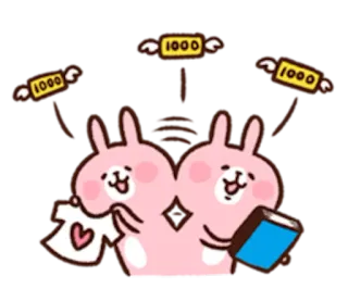 🐰 1000 kreskówka, królik, pieniądze, słodkie, animacja, naklejka telegram sticker