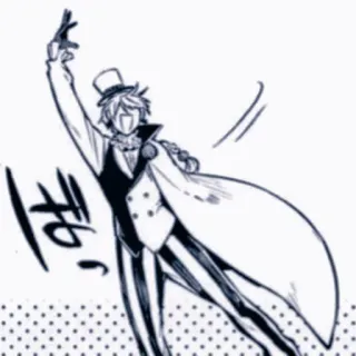 🥜 Anime, Manga, Cylinder, Magik, Strój formalny, Postać telegram sticker