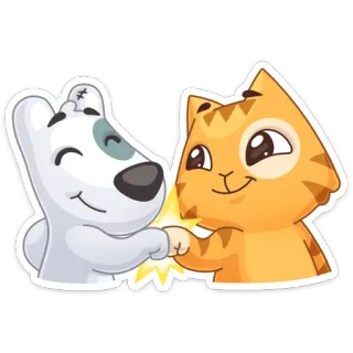 ☺️ cat, dog, animals, friendship, cartoon, cute telegram sticker