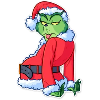 😝 Grinch Grinch, Navidad, Santa Claus, Dibujos animados, Festivo whatsapp sticker