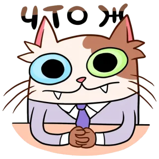 😐 YOW chat, dessin animé, costume, animal, mignon, drôle whatsapp sticker