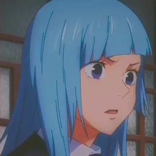 👾 anime, blue hair, woman, character telegram sticker