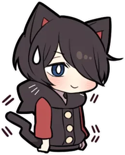 😅 Anime, Katze, Chibi, Süß, Manga, Neko whatsapp sticker