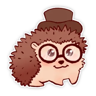 🤓 ouriço, óculos, fofo, animal, desenho animado, adesivo telegram sticker