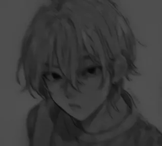◼️ Anime, Manga, Portret, Ilustracja, Chłopak, Szkic telegram sticker
