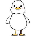 💃 duck, cute, animal, cartoon, white, bird whatsapp sticker