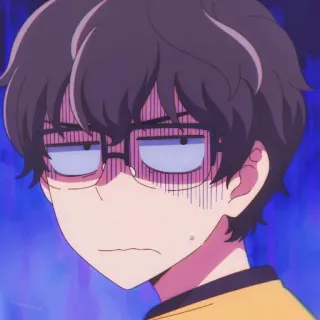 🎭 anime, kính, khó chịu, biểu cảm, nhân vật, manga telegram sticker