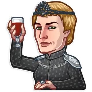 🍷 Joffrey Baratheon Game of Thrones Gra o Tron, Joffrey, wino, korona, HBO, fantasy telegram sticker