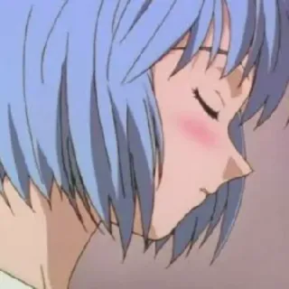 🥢 Rei Ayanami Neon Genesis Evangelion Аниме, Девушка, Грустно, Румянец, Евангелион telegram sticker