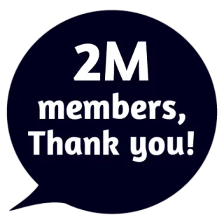 ❤ 2M members, Thank you! mitglieder, danke, feier, meilenstein whatsapp sticker