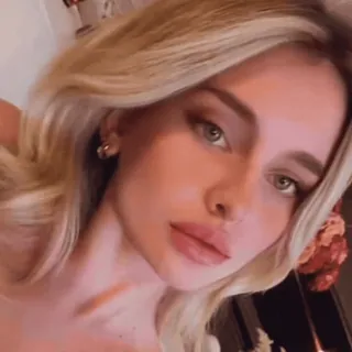 🧺 @wallgif woman, blonde, portrait, selfie, beauty, collage telegram sticker