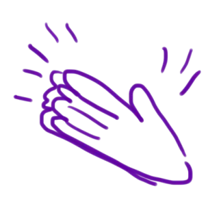 👏 mão, palmas, emoji, roxo, contorno whatsapp sticker