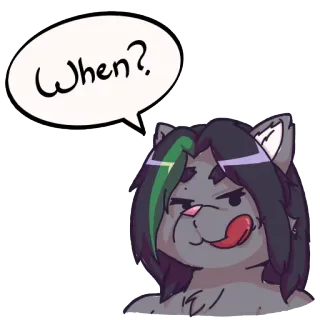😼 When? kot, pytanie, kreskówka, zwierzę, naklejka, ciekawy, czekający telegram sticker