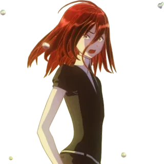 😩 anime, red hair, character, anime girl telegram sticker