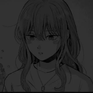 🖤 Anime, Manga, Ragazza, Ritratto, Cartone animato, Illustrazione telegram sticker