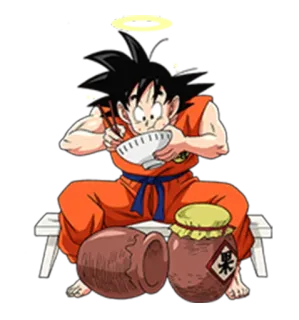 😋 Goku Dragon Ball Goku, Dragon Ball, comiendo, anime, manga telegram sticker