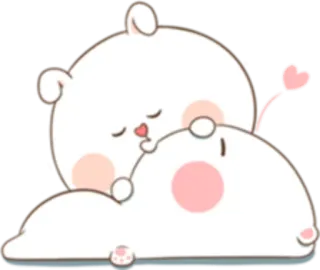 😱 милый, каваий, медведь, мультфильм, спящий, сердце, животное telegram sticker