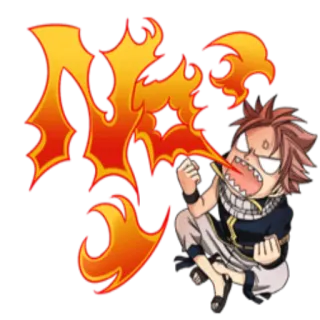 🙅‍♂️ Natsu Dragneel Fairy Tail NA anime, lửa, fairy tail, natsu, nhãn dán telegram sticker