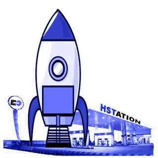 ⛽️ HSTATION rocket, gas station, hstion telegram sticker