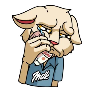 😭 crying, money, sad, animal, cartoon telegram sticker