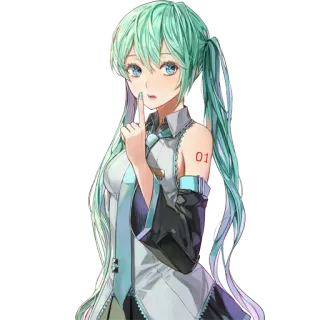 👆 Hatsune Miku Anime, Vocaloid, Miku, Digital, Idol, Sänger, Charakter telegram sticker