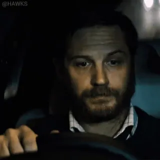 😕 Tom Hardy актер, мужчина, вождение, портрет whatsapp sticker