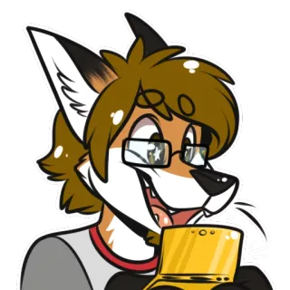 🎮 Фурри, Лиса, Антропоморфный, Мультфильм, Персонаж, Игры, Nintendo, DS telegram sticker