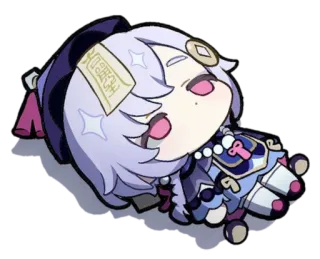 ⭐️ Qiqi Genshin Impact qiqi, genshin impact, video game, anime, cute, zombie telegram sticker