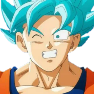 😉 Goku Dragon Ball Super 애니메이션, 초사이어인, 파란 머리, 사이어인, 드래곤볼 telegram sticker