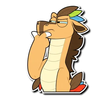 🤔 말, 만화, 동물, 제스처, 일러스트, 캐릭터, 미술 telegram sticker