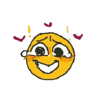 😋 Emoji, Felice, Carino, Eccitato, Ghirigoro, Faccina telegram sticker