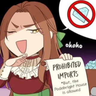 👾 PROHIBITED IMPORTS
*But, the Podebright House is allowed Interdit, Importations, BD, Parchemin, Maison, Diamant telegram sticker