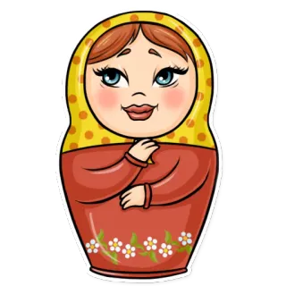 😊 матрёшка, русская кукла, кукла, игрушка, традиционный, россия, сувенир whatsapp sticker