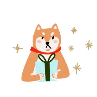 😳 dog, shiba inu, gift, present, animal, cute, celebration telegram sticker