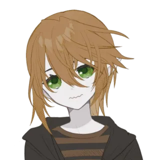 🔮 Anime, Manga, Personaje, Triste, Emo, Ilustración, Dibujo, Dibujo animado telegram sticker
