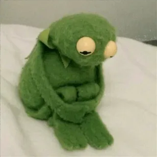 🐸 Kermit the Frog triste, Kermit, rã, fantoche, verde whatsapp sticker