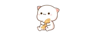 🙂 猫, 魚, 可愛い, 動物, 桃 telegram sticker
