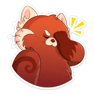 🤦‍♀️ Панда, Красная панда, Смущен, Фейспалм, Мультфильм, Разочарован whatsapp sticker