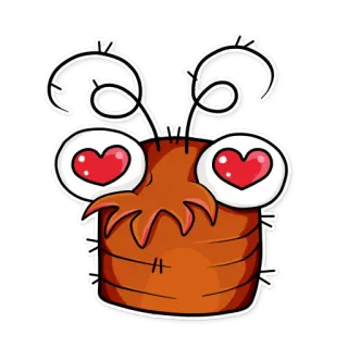😍 Desenho animado, Monstro, Fofo, Olhos, Coração, Amor telegram sticker