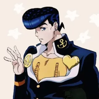 💎 Josuke Higashikata JoJo's Bizarre Adventure อนิเมะ, โจโจ้, โจสุเกะ, มังงะ, สันติภาพ, หัวใจ telegram sticker