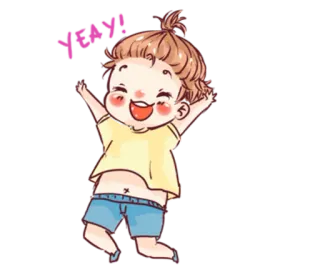 🙌 yay! happy, celebration, joy, excited, positive, child, cartoon telegram sticker