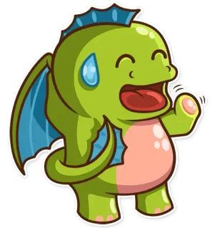 😅 dragão, desenho animado, kawaii, fofo, adesivo, animal telegram sticker