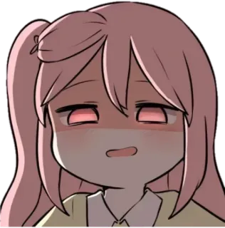 🤤 anime girl, blush, cute, cartoon, sad, pink hair telegram sticker
